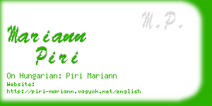 mariann piri business card